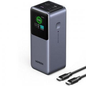 Ugreen - Power Bank PB721 (35524B) - digitális kijelzővel, gyorstöltés, 20000mAh, USB, 2x Type-C, 130W, QC, PD, 5V/3A - Szürke-17