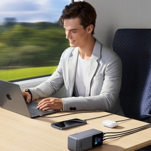 Ugreen - Power Bank PB721 (35524B) - digitális kijelzővel, gyorstöltés, 20000mAh, USB, 2x Type-C, 130W, QC, PD, 5V/3A - Szürke-9