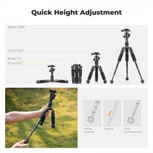 K&F Concept Mini Tripod, gömbfejjel-2
