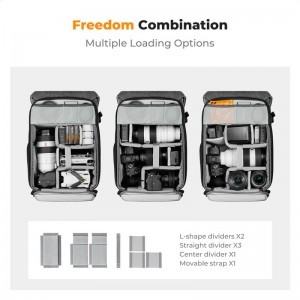 K&F Concept 20L Urban Wander 02 hátizsák (Füstszürke)-2