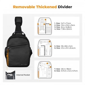 K&F Concept 5L Urban Wander Sling Bag U08 (Fekete)-1