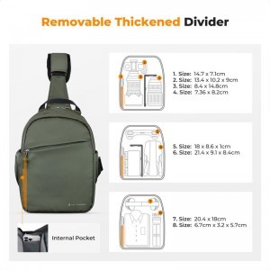 K&F Concept 5L Urban Wander Sling Bag U08 (Zöld)-1
