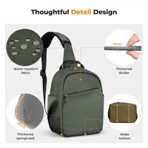K&F Concept 5L Urban Wander Sling Bag U08 (Zöld)-2