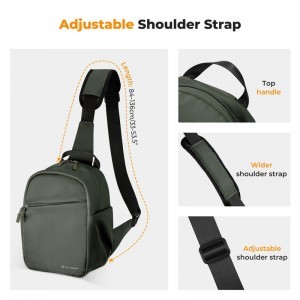 K&F Concept 5L Urban Wander Sling Bag U08 (Zöld)-3