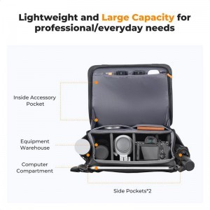K&F Concept 10L Urban Wander Sling Bag U10 (Fekete)-2