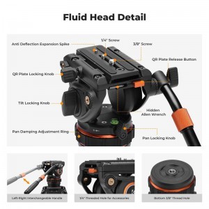 K&F Concept VA3+BV10 Twin Leg videó állvány-1
