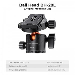 K&F Concept K234A7 állvány, BH-28L állványfejjel-1