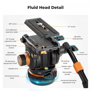 K&F Concept VA3+BV20 Twin Leg Videó állvány-3