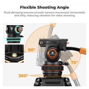 K&F Concept VA3+BV20 Twin Leg Videó állvány-4