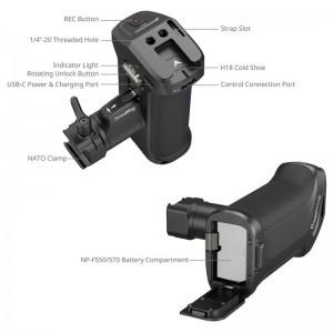 Smallrig 3893 Rotating Side Handle With Trigger Rec for Selected Sony Cameras-2