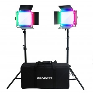  Dracast X Sorozat LED500 RGB és Kéttónusú LED 2 Lámpás Készlet Nylon Párnázott Utazótáskával
