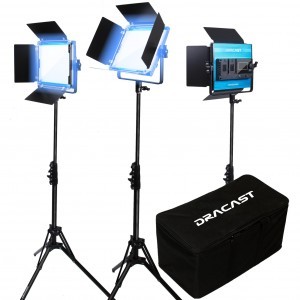  Dracast X sorozatú LED500 Napfény LED 3 lámpás készlet nejlon párnázott hordtáskával
