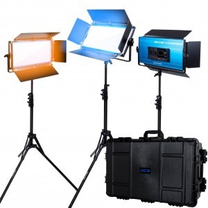  Dracast X Series LED1000 két színű LED 3 lámpás készlet injektált formázott utazótokkal
