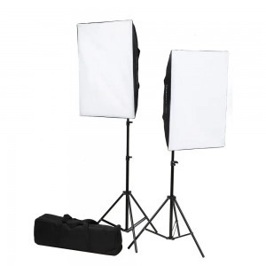 Softbox szett 48W LED 3200-5600K tápegységgel, NP-F akkumulátor foglalattal 2M állvánnyal 192-A-5