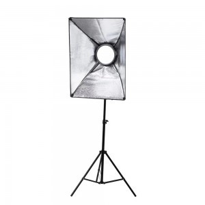 Softbox szett 48W LED 3200-5600K tápegységgel, NP-F akkumulátor foglalattal 2M állvánnyal 192-A-4