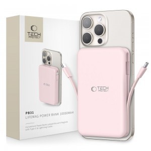Tech-protect Pb31 Lifemag Magsafe Power Bank 10000mAh Rózsaszín