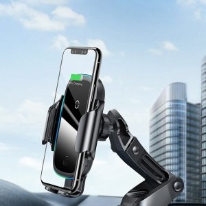 Baseus Smart elektromos autós telefontartó és Qi vezeték nélküli töltő fekete (WXHW03-01)-5