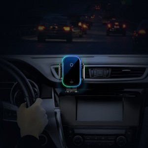Baseus Smart elektromos autós telefontartó és Qi vezeték nélküli töltő fekete (WXHW03-01)-4