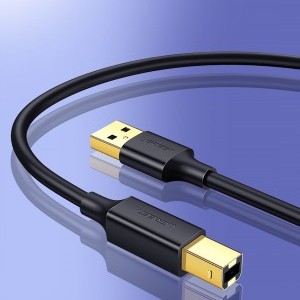 Ugreen US135 USB 2.0 AB nyomtató kábel, aranyozott, 5 m (fekete)-2