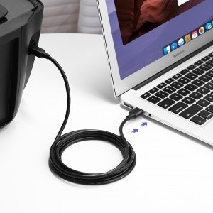 Ugreen US135 USB 2.0 AB nyomtató kábel, aranyozott, 5 m (fekete)-3
