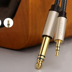 Ugreen AV127 3.5mm-es jack sztereó kábel 6.35mm TRS-hez - 3m (szürke)-3
