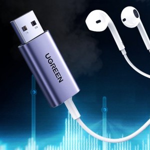 UGREEN CM383 USB - mini audio jack 3.5mm audio adapter, átalakító-3