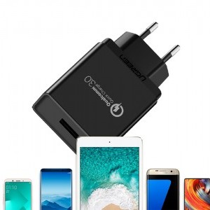 Ugreen hálózati töltő adapter CD122, 18W, QC 3.0, USB (fekete)-3