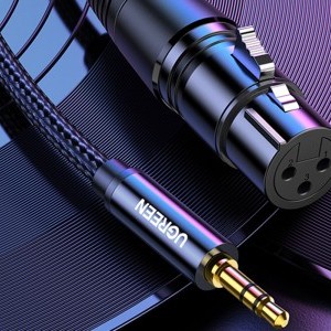 Ugreen AV182 XLR anya-3.5mm jack dugós kábel - 2 m (fekete)-3