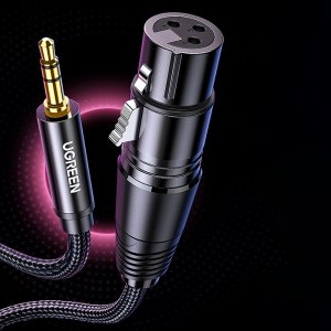 Ugreen AV182 XLR anya-3.5mm jack dugós kábel - 2 m (fekete)-6