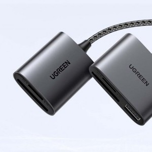 Ugreen CM387 USB-C HUB elosztó adapter, microSD/SD kártyaolvasó + USB-A (fekete)-1