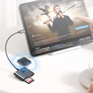 Ugreen CM387 USB-C HUB elosztó adapter, microSD/SD kártyaolvasó + USB-A (fekete)-4