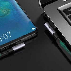Ugreen US176 USB - USB-C kábel, 90 fokban döntött, 3A, 2m (fekete)-1