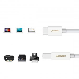Ugreen USB-C/USB-B kábel nyomtatóhoz US241, nyomtató kábel 1,5m (fehér)-2