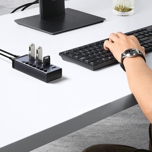 Ugreen 7in1 HUB elosztó adapter USB-C, 7x USB-A 3.0 12V 2A (fekete)-5
