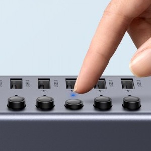 Ugreen 7in1 HUB elosztó adapter USB-C, 7x USB-A 3.0 12V 2A (fekete)-6