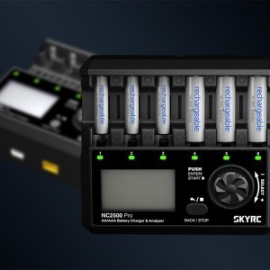 SKYRC NC2500 Pro AA / AAA akkumulátor töltő USB QC3.0 gyorstöltő porttal-8