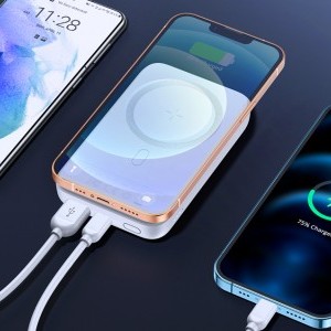 Mini Vezeték nélküli PowerBank 20W 10000mAh Joyroom JR-W020 (fehér) magsafe-3