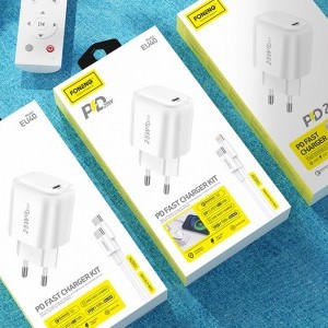Foneng EU40 USB-C hálózati töltő adapter 25W PD QC 3.0 (fehér)-6