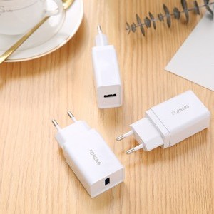 Foneng K300 USB-A hálózati töltő adapter + USB-A - USB-C kábel (fehér)-5