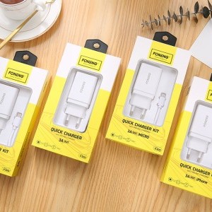 Foneng K300 USB-A hálózati töltő adapter + USB-A - USB-C kábel (fehér)-7