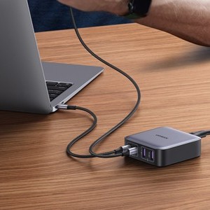 UGREEN CD327 Nexode Töltő, 2x USB-C, 2x USB-A, GaN, 65 W (Szürke)-3