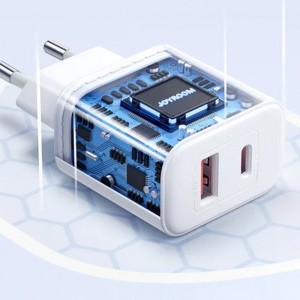 Joyroom JR-TCF05 hálózati töltő adapter USB-A QC3.0, USB-C PD 20W (fekete)-7