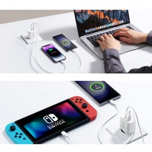 Joyroom JR-TCF05 hálózati töltő adapter USB-A QC3.0, USB-C PD 20W (fehér)-8