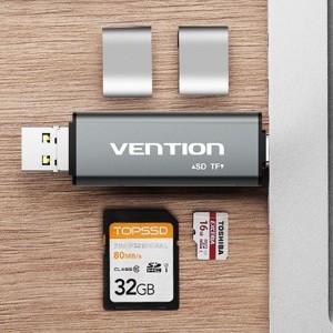Multifunkciós USB2.0 Kártyaolvasó Vention CCJH0 Szürke-3