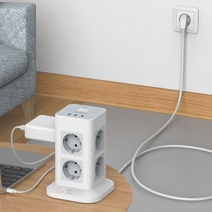 TESSAN TPS03-DE-C hálózati elosztó USB porttal-2