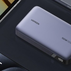 Powerbank 20000mAh Ugreen PB720, USB + 2x USB-C, 100W PD (szürke)-2