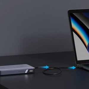 Powerbank 20000mAh Ugreen PB720, USB + 2x USB-C, 100W PD (szürke)-3