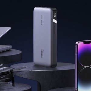 Powerbank 25000mAh Ugreen PB205, USB + 2x USB-C, 145W PD (szürke)-6