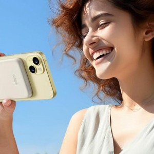 Magnetic Powerbank 5000mAh Ugreen PB560, USB-C, 15W (beige)-2