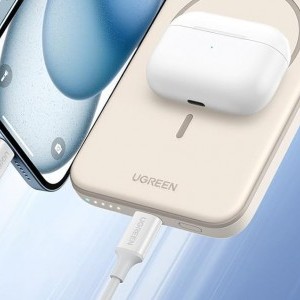 Magnetic Powerbank 5000mAh Ugreen PB560, USB-C, 15W (beige)-4